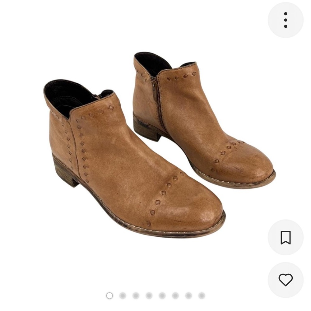 Tan leather ankle boots